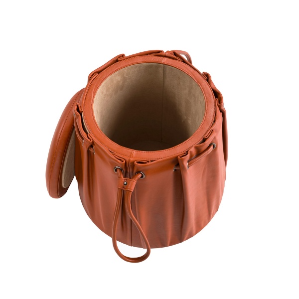 Пуф 5160 кожаный оранжевый цвета Caldera от интернет-магазина IDODOM.RU