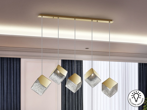 Подвесной светильник Priscila 5L золотой от интернет-магазина IDODOM.RU