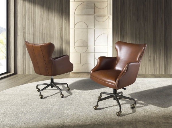 Вращающееся кресло 4166 из темно-коричневой кожи от интернет-магазина IDODOM.RU