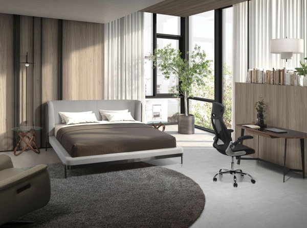 Кровать 7156/GC2123 серая ткань/экокожа 180 x 200 см от интернет-магазина IDODOM.RU