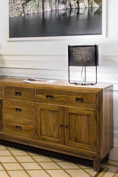 Настольная лампа Drum Черный/серый от интернет-магазина IDODOM.RU