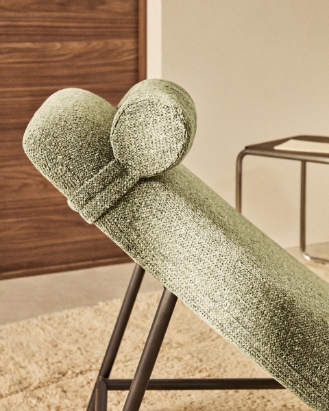 Кушетка Osla из зеленого шенилла с ножками из матовой нержавеющей стали, 175 см от интернет-магазина IDODOM.RU