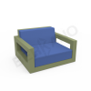 Кресло Quarter lounge с подушками Olive green, Navy