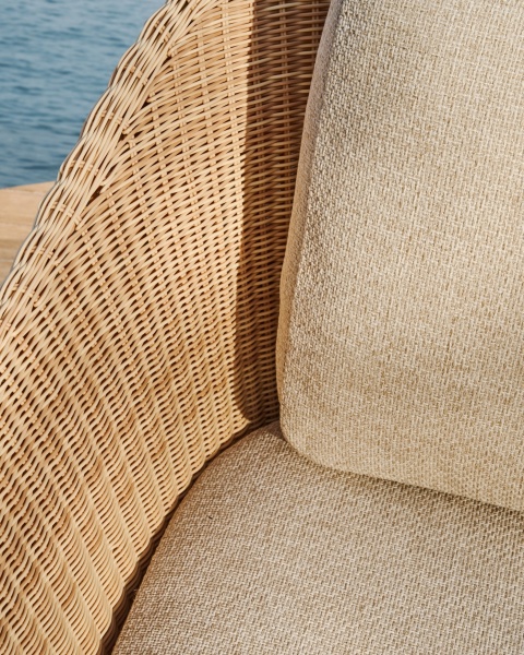 3-местный диван Galea из тикового дерева и синтетического ротанга, 223 см от интернет-магазина IDODOM.RU
