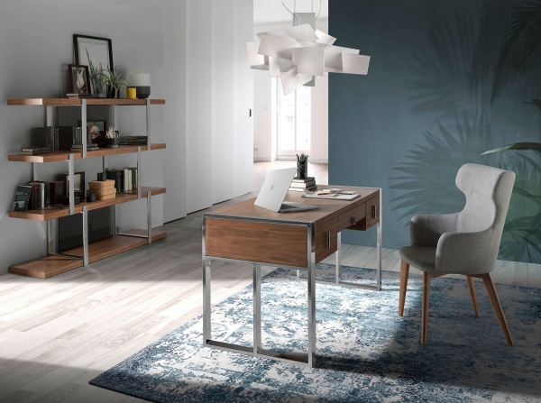 Письменный стол MQ2003 /3135 орех и хромированная сталь от интернет-магазина IDODOM.RU