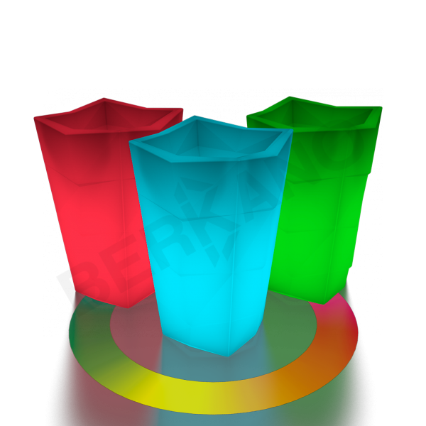 Кашпо Agava 85 DB Snow White RGB ACC подсветка от батареек