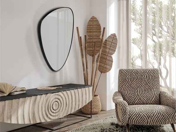 Треугольное зеркало Orio 84X55 черное от интернет-магазина IDODOM.RU