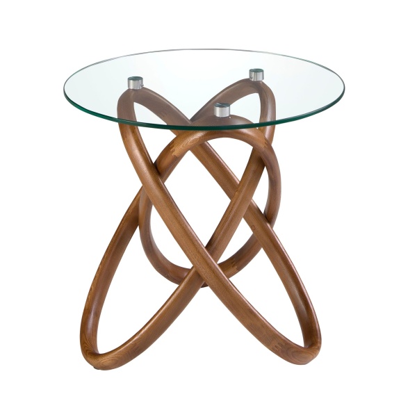 Приставной столик 2126/LT20051 из стекла и ореха от интернет-магазина IDODOM.RU