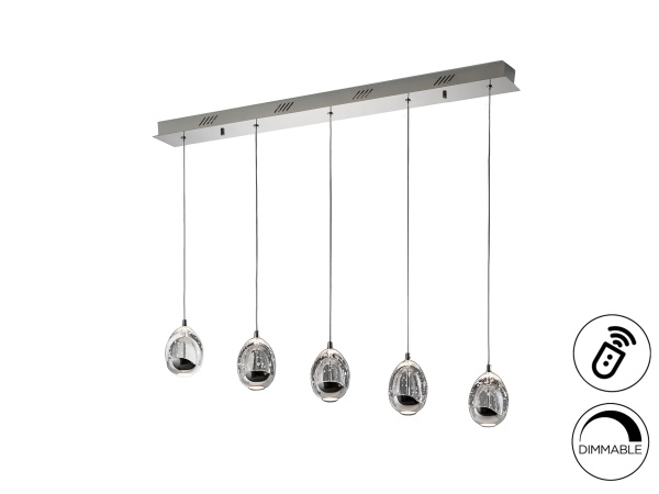 Подвесной светильник Rocio 5L хром DIMMABLE от интернет-магазина IDODOM.RU