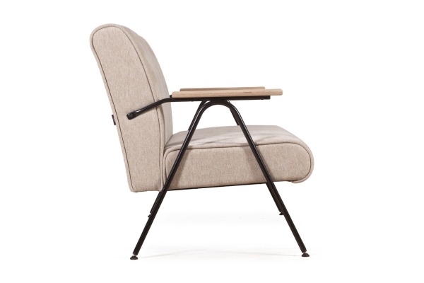 Andy диван двухместный с деревянными подлокотниками, шенилл Shantal beige от интернет-магазина IDODOM.RU