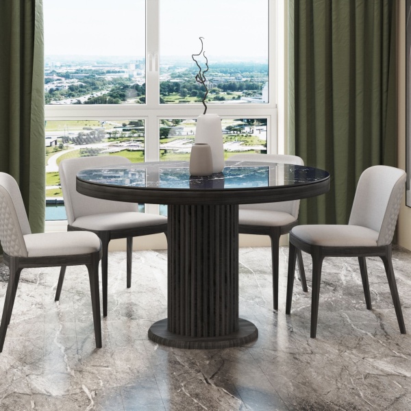 Стол Denver 110+40, круглый раздвижной, глянец от интернет-магазина IDODOM.RU