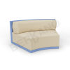 Диван полукруглый Fame с подушкой Wave Blue, Bone Brown