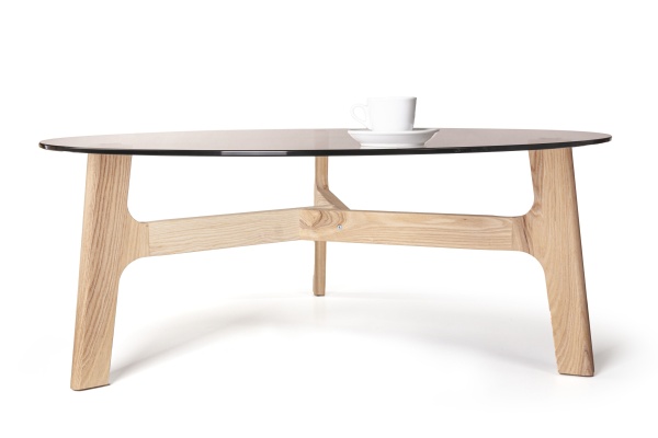 Журнальный столик Woddy D900 массив + стекло / опоры лак от интернет-магазина IDODOM.RU