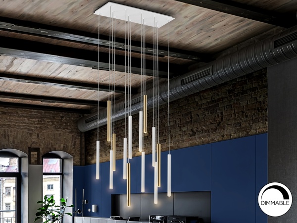 Подвесной светильник Varas 14L золотой/белый большой от интернет-магазина IDODOM.RU