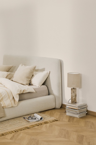 Кровать Martina со съемным чехлом из шенилла цвета экрю 160 x 200 от интернет-магазина IDODOM.RU