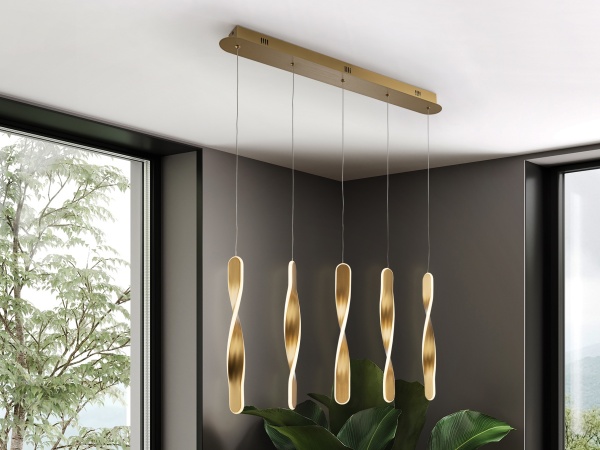 Люстра Twist 5L золотая от интернет-магазина IDODOM.RU