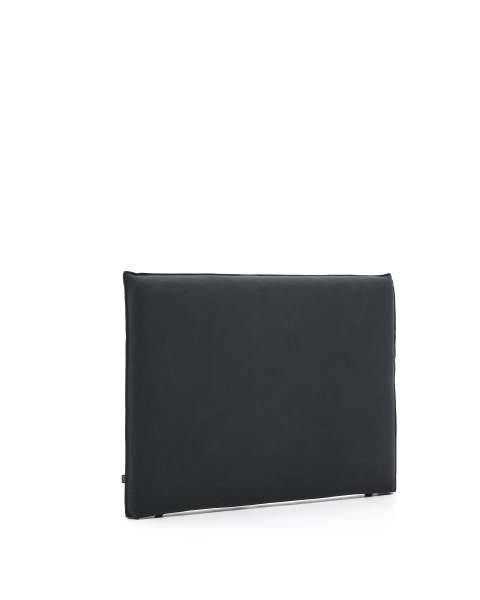 Изголовье кровати Jaira из льна и хлопка антрацитового цвета со съемным чехлом для кровати 150 см от интернет-магазина IDODOM.RU