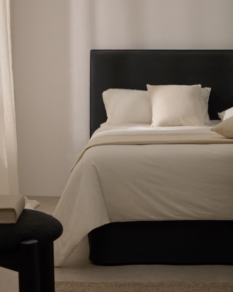 Jaira Изголовье кровати антрацитового цвета со съемным чехлом для кровати 180 от интернет-магазина IDODOM.RU