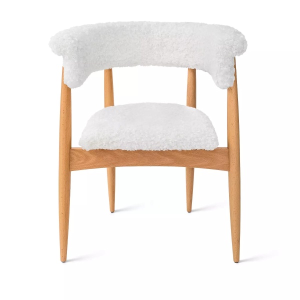 Полукресло Ludvig, бук натуральный, ткань, белый от интернет-магазина IDODOM.RU