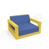 Кресло Quarter lounge с подушками Yellow, Navy