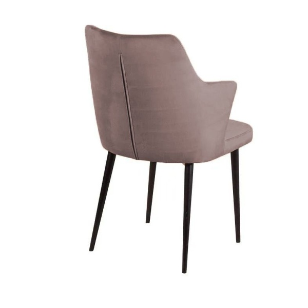 Стул с подлокотниками Hunt, бархат пепельно-бежевый 25 / чёрный конус от интернет-магазина IDODOM.RU