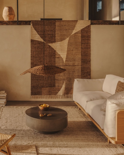 Абажур для подвесного светильника Bisbal с натуральной отделкой, 80 см от интернет-магазина IDODOM.RU