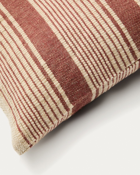 Чехол для подушки Aylin из терракотового и бежевого хлопка и вышивкой из джута 40 x 60 см от интернет-магазина IDODOM.RU