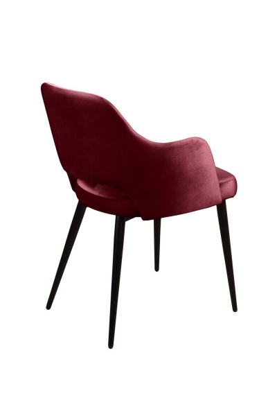 Стул William с подлокотниками, бархат винно-красный 16/ черный конус от интернет-магазина IDODOM.RU