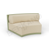 Диван полукруглый Fame с подушкой Olive green, Bone Brown