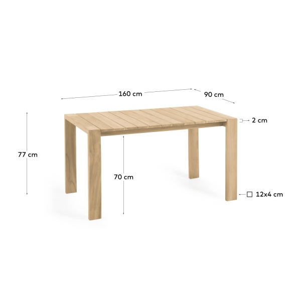 Victoire Уличный стол из массива тикового дерева 160 x 90 см от интернет-магазина IDODOM.RU
