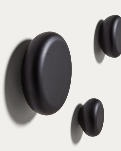 Nadue Набор из 3 настенных крючков из массива бука с черной отделкой от интернет-магазина IDODOM.RU