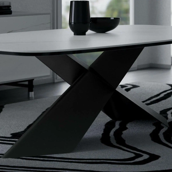 Стол овальный Tyler 200, керамика матовая, светлый от интернет-магазина IDODOM.RU