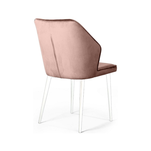 Стул Berg, бархат бежевый 5 / белый конус от интернет-магазина IDODOM.RU