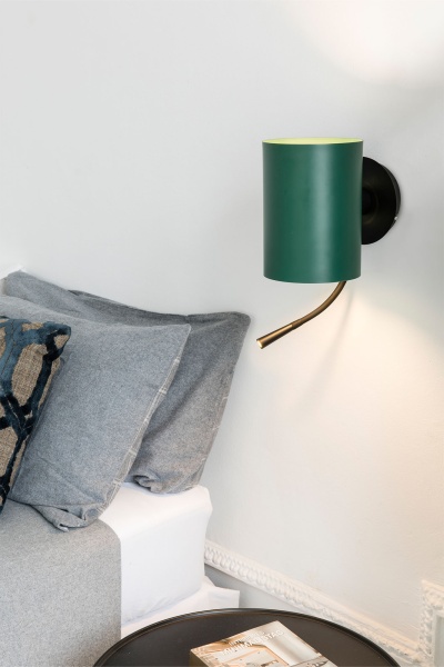 Бра с ридером Guadalupe черный/зеленый от интернет-магазина IDODOM.RU