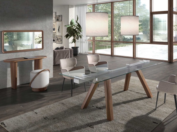 Раздвижной обеденный стол 1123/MC21034DT из закаленного стекла 160/200/240 х 90 от интернет-магазина IDODOM.RU