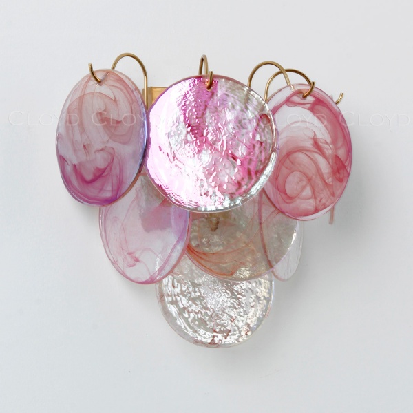 Бра Cloyd LINZE-B W2 / выс. 32 см - латунь - розов.стекло (арт.20481) от интернет-магазина IDODOM.RU