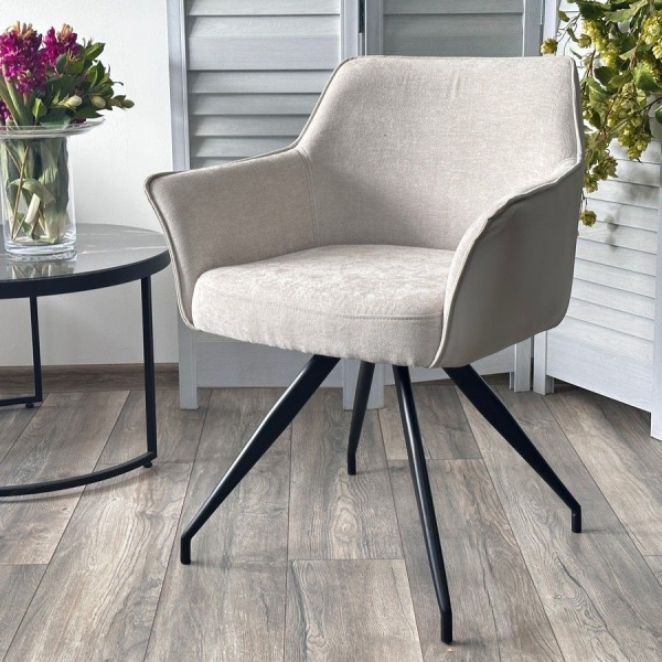 Стул Dino комби ткань/экокожа светлый, поворотно-возвратный механизм 180 градусов от интернет-магазина IDODOM.RU