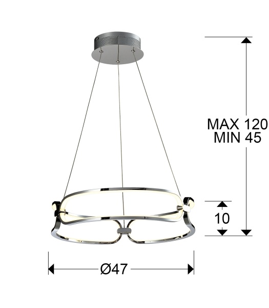 Подвесной светильник Colette Ø47 хром от интернет-магазина IDODOM.RU