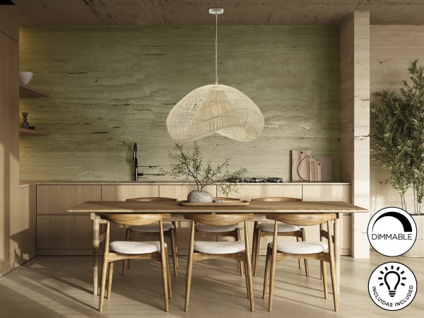 Подвесной светильник Sabah из белого ротанга 80CM от интернет-магазина IDODOM.RU