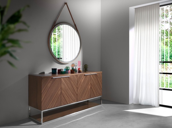 Сервант 3233/MK1502A из ореха и хромированной стали от интернет-магазина IDODOM.RU