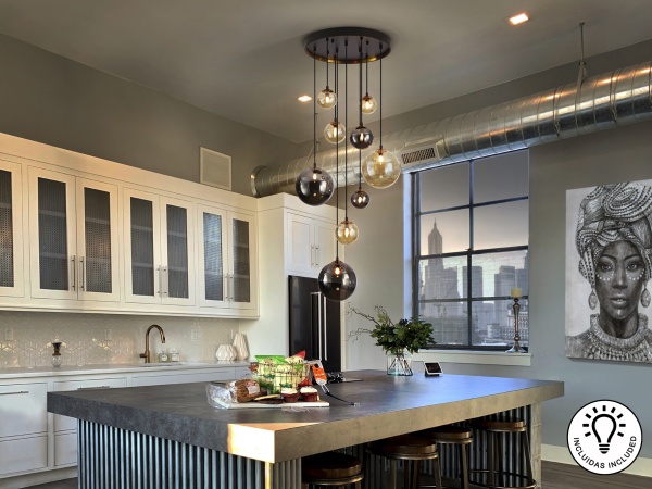 Люстра Dark 9L черная-латунь от интернет-магазина IDODOM.RU