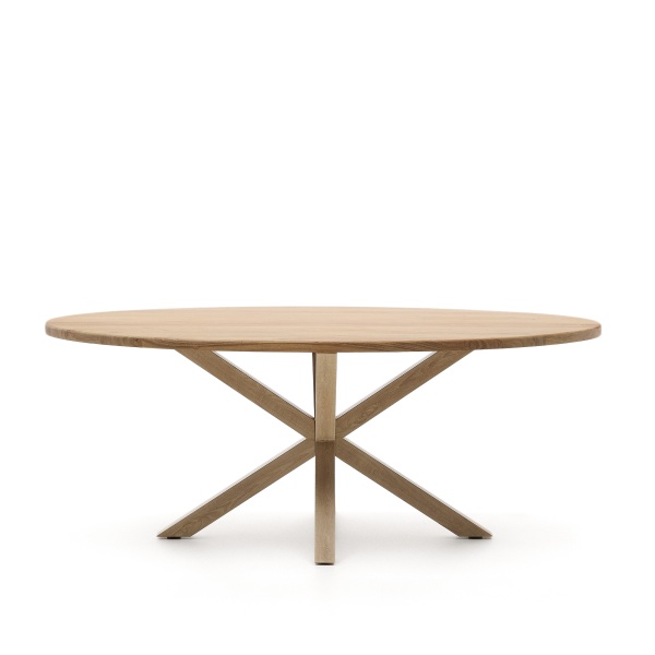 Овальный стол Arya Argo из массива акации и стали с эффектом дерева от интернет-магазина IDODOM.RU