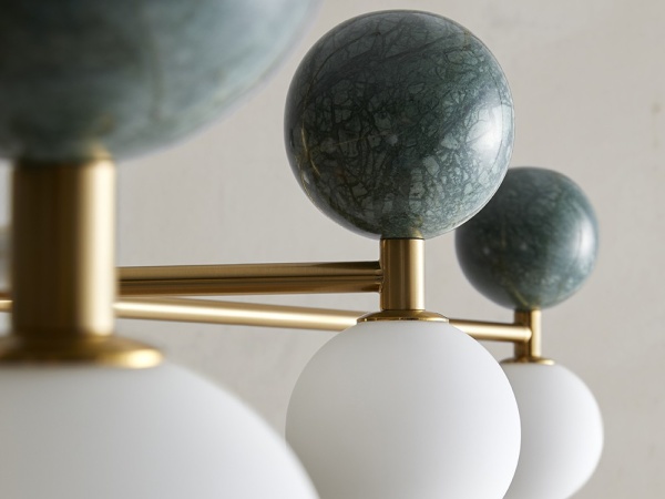 Люстра Dalt 6L золотой металл - зеленый мрамор от интернет-магазина IDODOM.RU