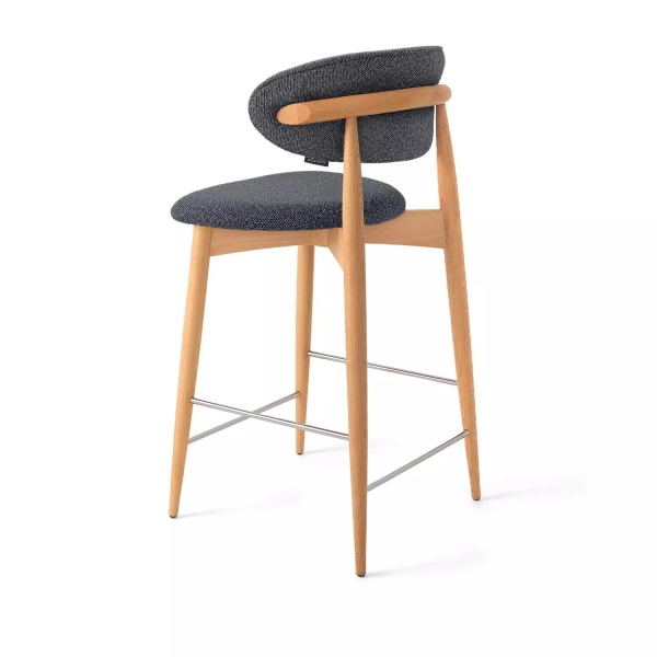 Стул полубарный Paolo бук натуральный, ткань, темно-серый от интернет-магазина IDODOM.RU