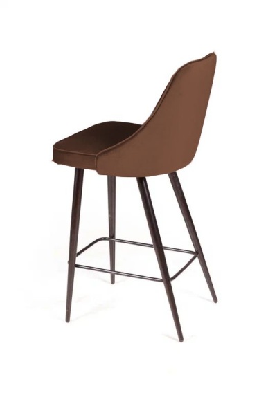 Стул полубарный Oliver, бархат коричневый 12/ чёрный конус от интернет-магазина IDODOM.RU