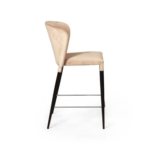 Стул полубарный Albert, бархат бежевый 5/опора конус от интернет-магазина IDODOM.RU