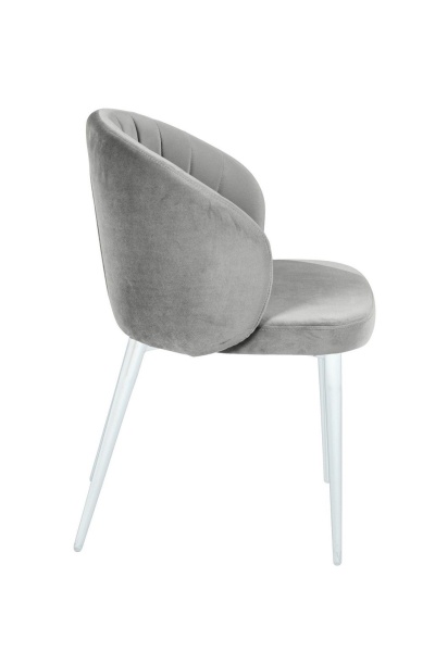 Стул Mont Blanc, бархат серый 02 / белый конус от интернет-магазина IDODOM.RU