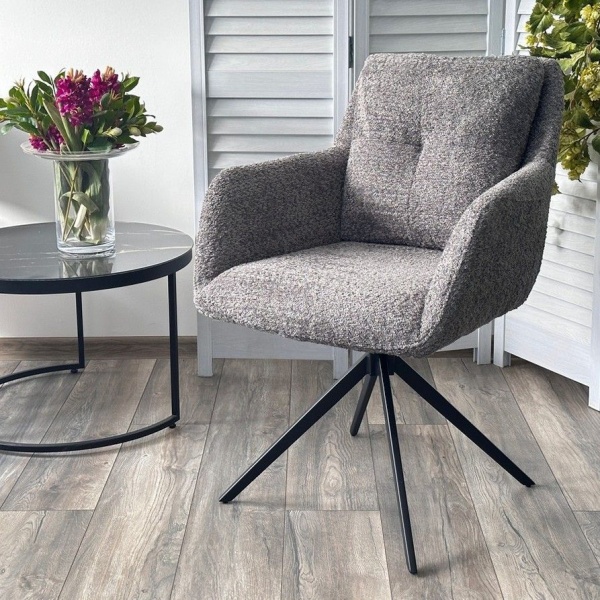 Стул Honey букле темно-серый, поворотный механизм 360 градусов от интернет-магазина IDODOM.RU