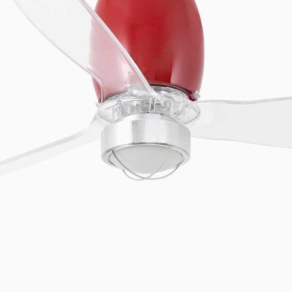 Eterfan M LED Блестящий красный/прозрачный вентилятор с двигателем постоянного тока от интернет-магазина IDODOM.RU