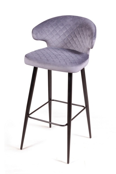 Стул барный Richard ромб, бархат серый 27 от интернет-магазина IDODOM.RU